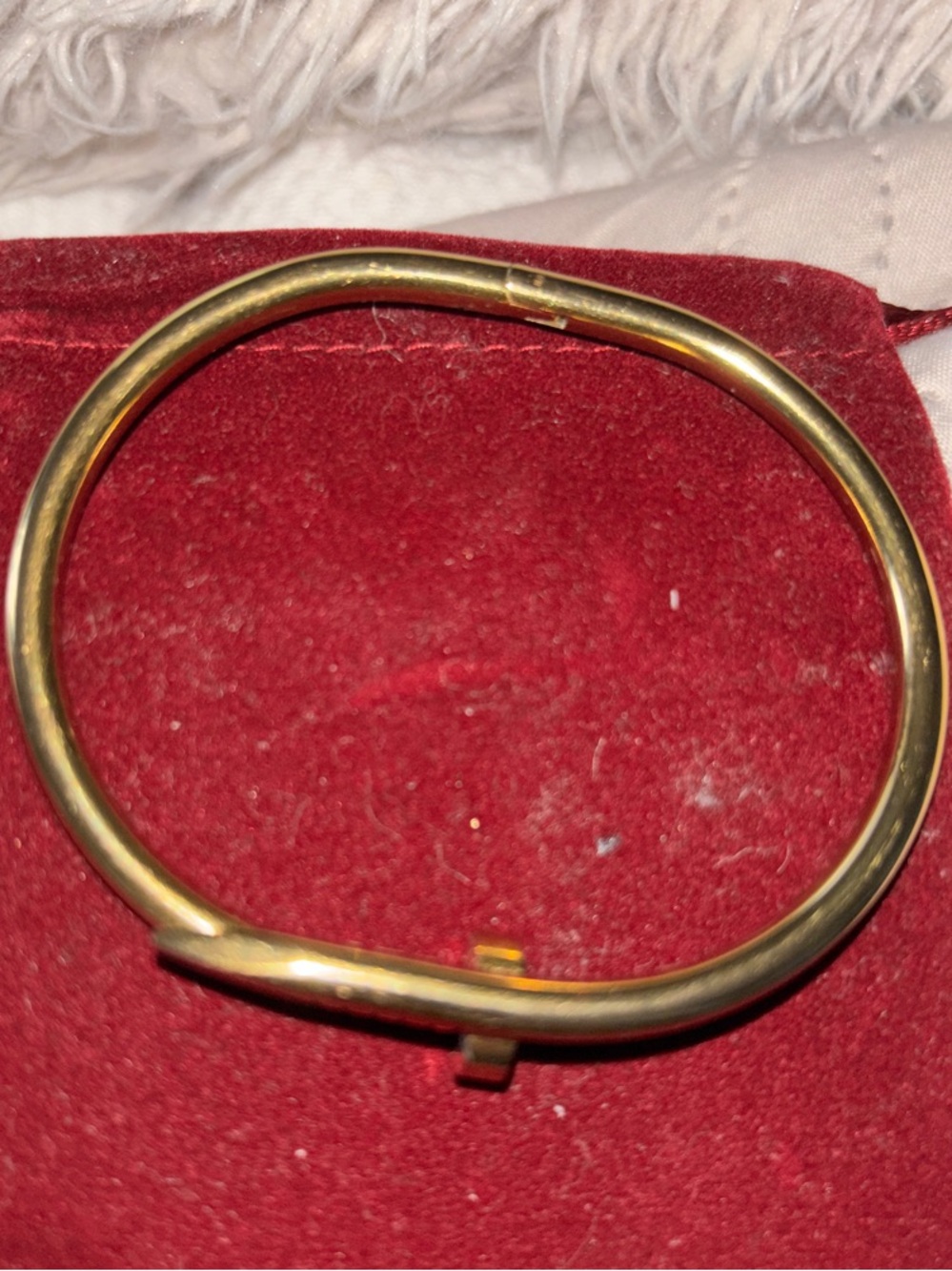 Designer Inspired Gold Tone Nail Bracelet Bangle - Picture 2 of 4